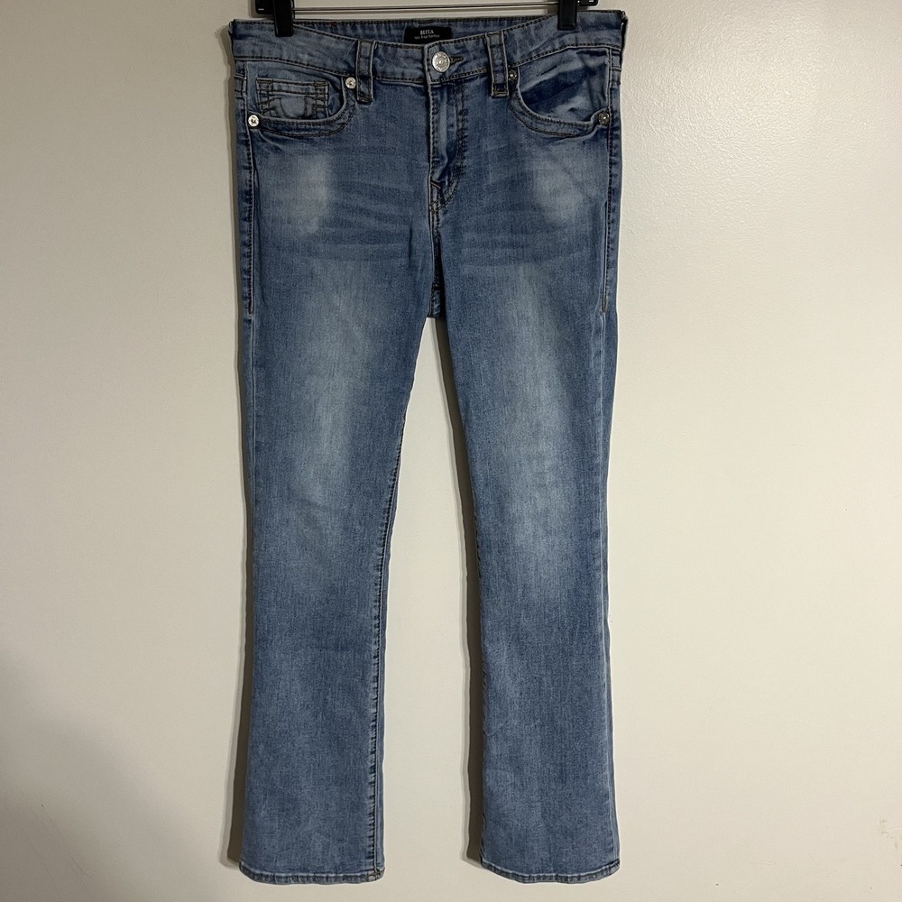True Religion Women's Becca Mid Rise Bootcut Jean Size 31 Western 90's Y2K